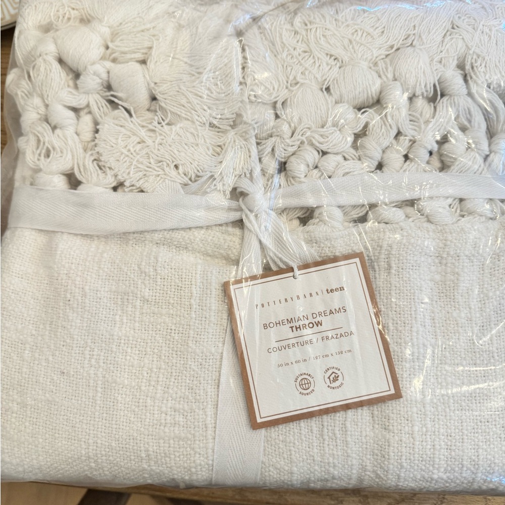 Pottery Barn Bohemian Dreams Throw - Cream